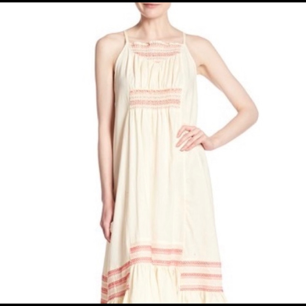 Free People Another Love Ivory Smocked Dress